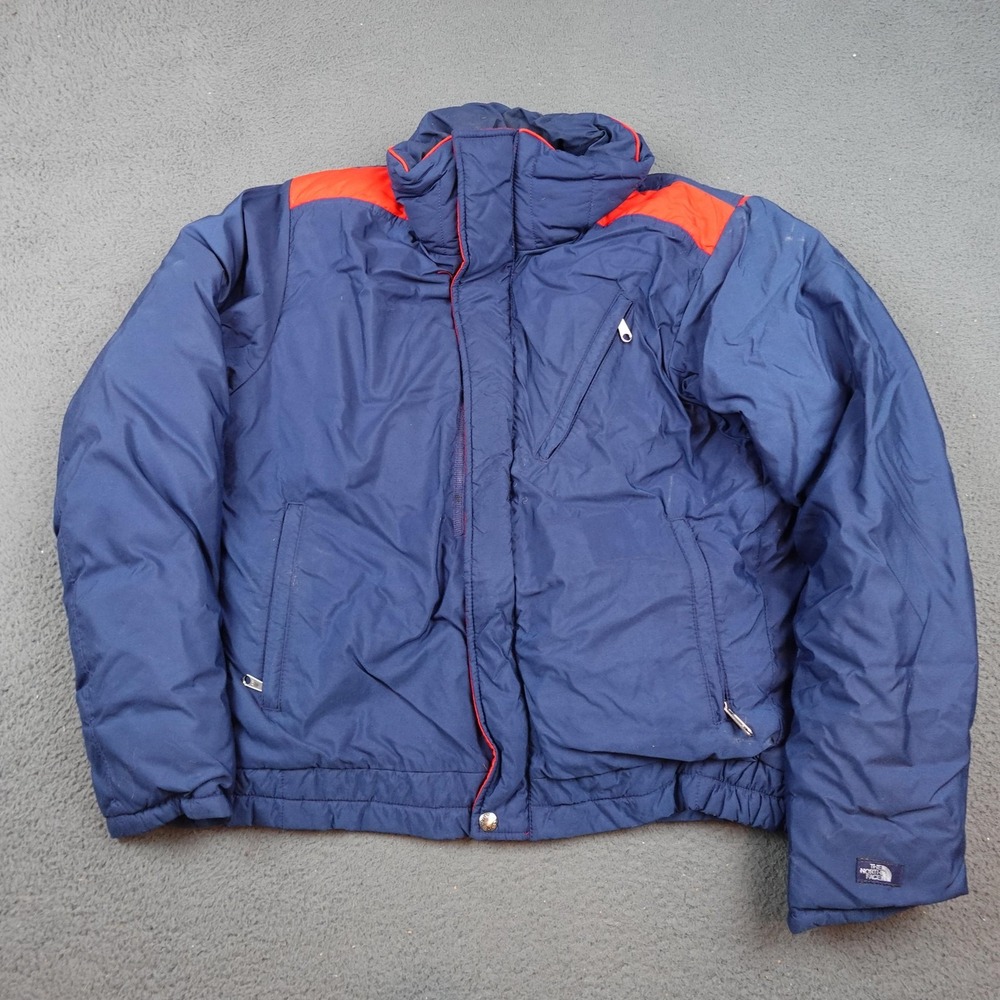 Vintage The North Face Goose Down Jacket Mens Large Navy Red Made in USA Ski